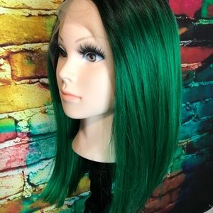 Green ombré long bob